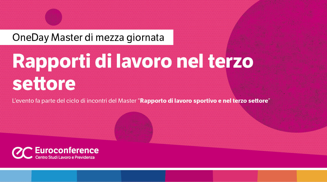 Immagine Rapporti di lavoro nel terzo settore | Euroconference